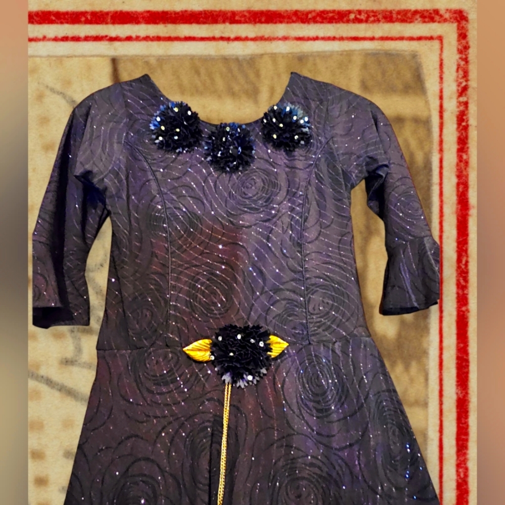 Mud Pie Brown Rose Party Dress Size 8 - Picture 2 of 12